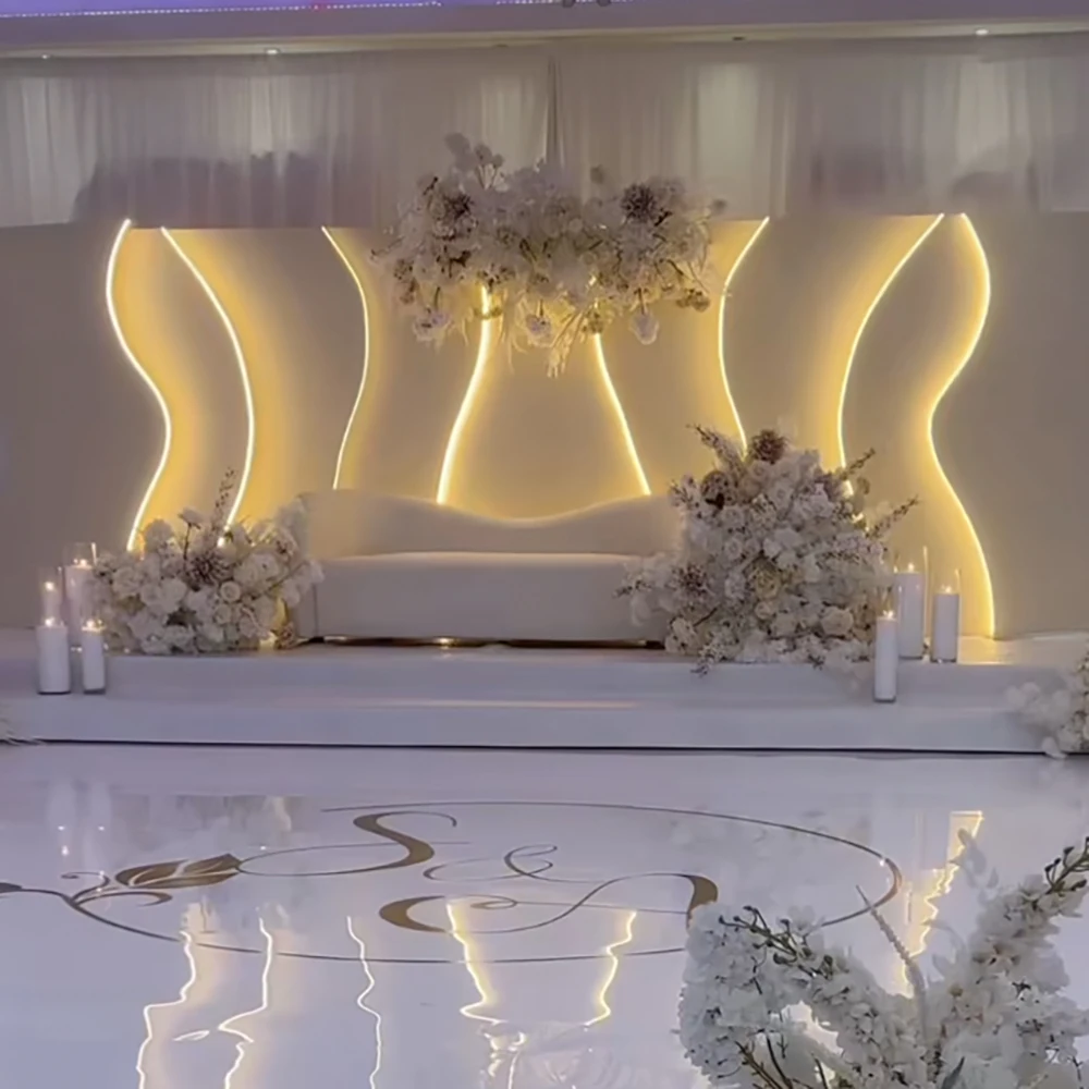 Wedding Decoration Backdrop Stand Large Acrylic White 6