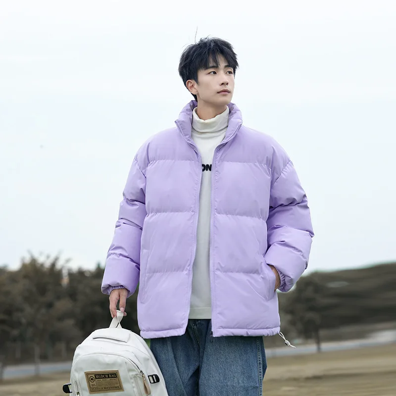 Multi color standing collar with thickened warmth simple and versatile casual loose fitting cotton jacket coats