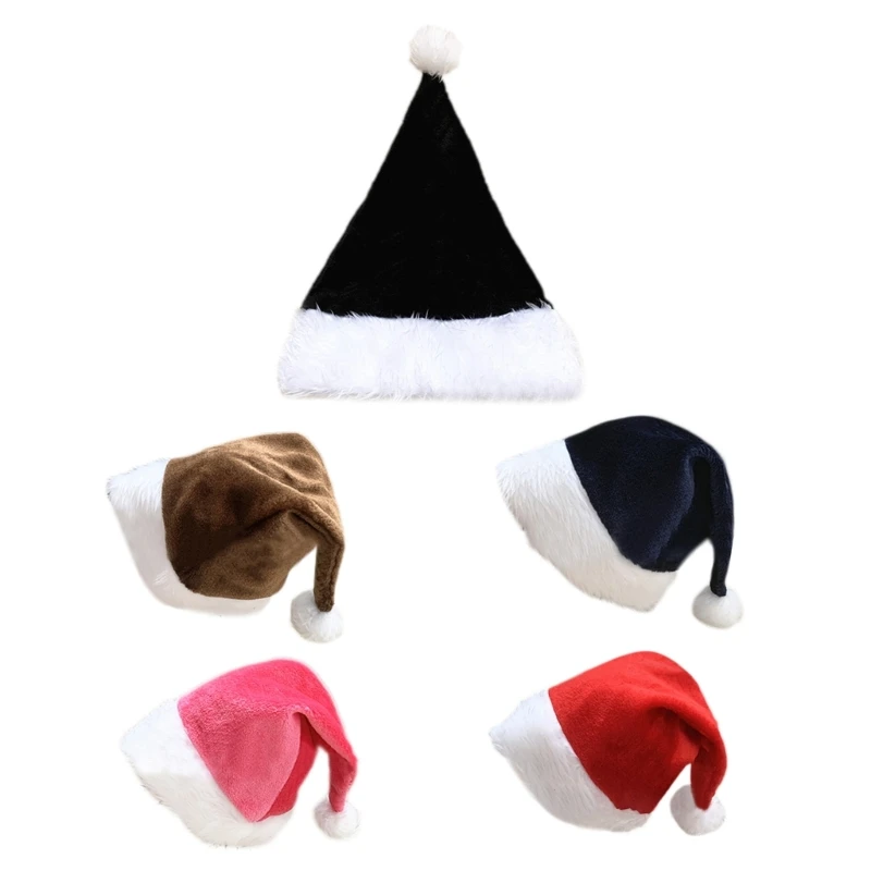 

Furry Christmas Hat Christmas Party Hat Plush Santa Hat Navidad Props New Year Dropship