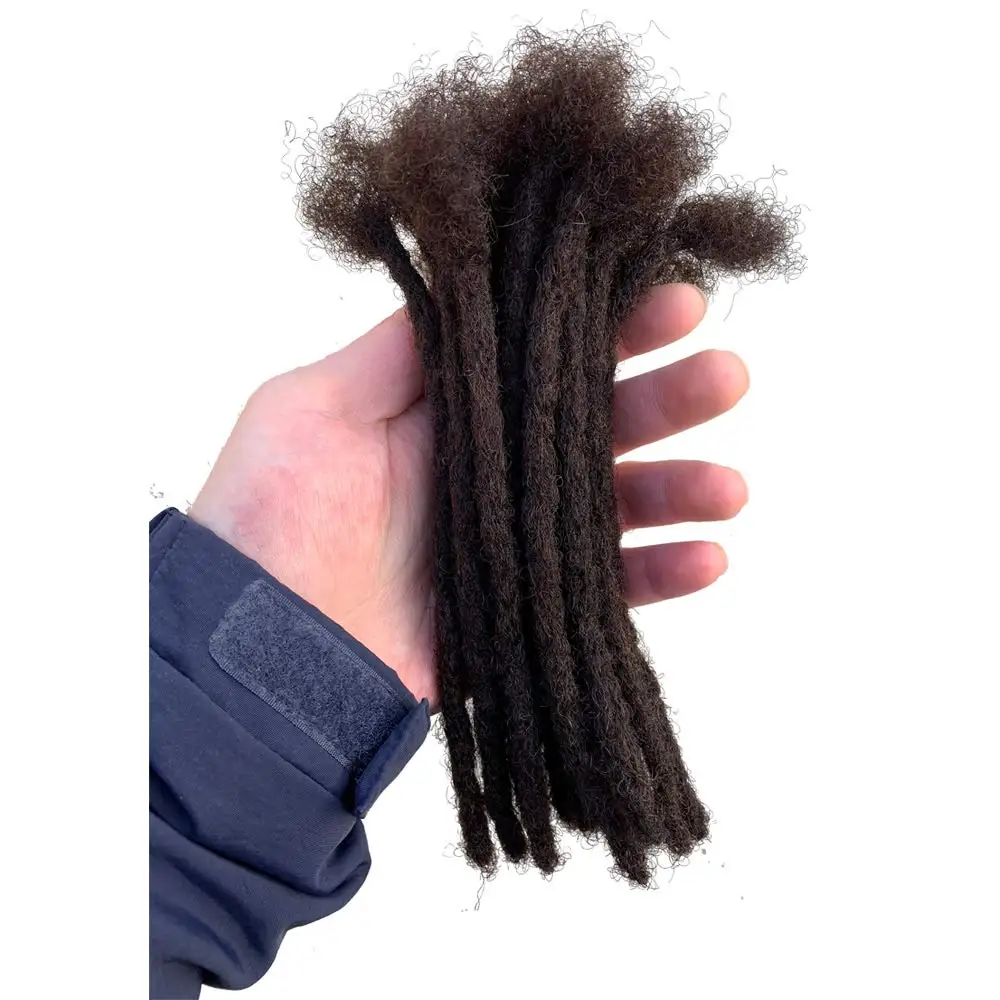 Afro Fully Handmade Permanent Loc Extensions Human Hair Raw Vietnamese 0.4 cm Width Dreadlock Extensions For Men/Women 10-40Pcs