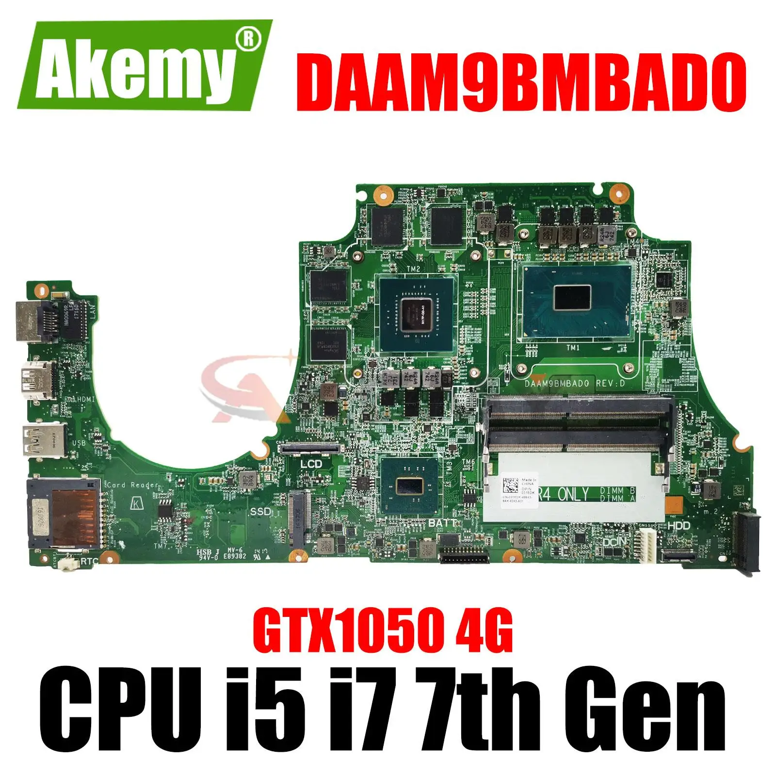 

MODEL:AM9B HKGP2 For DELL Inspiron 15 5577 Notebook Mainboard 0TF0TH 0318DK DAAM9BMBAD0 DAAM9BMBAE0 Laptop Motherboard DDR4