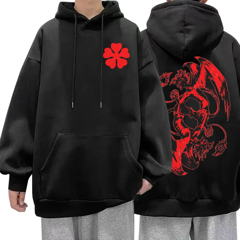 

Винтажная толстовка с рисунком черного клевера из японского аниме, свитшот с рисунком дьявола астры, высококачественный повседневный мужской пуловер оверсайз, толстовки