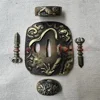 A Set Alloy Parts Tsuba Handguard Guard Fuchi Kashira Menuki For Real Japanese Japan Samurai Katana Sword Fittings New Very Good 2