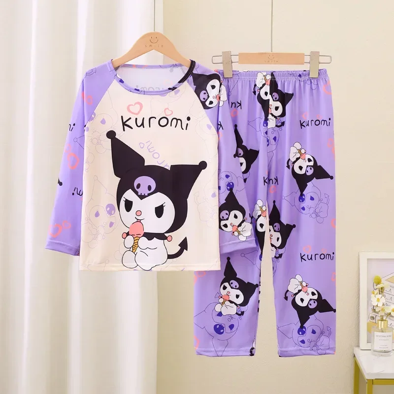 Miniso Winter Autumn Children's Pajamas Set 2024 Cute Anime Cartoon Kids Pijama Boy Girl Sleepwear Long-Sleeved Pants Loungewear 3