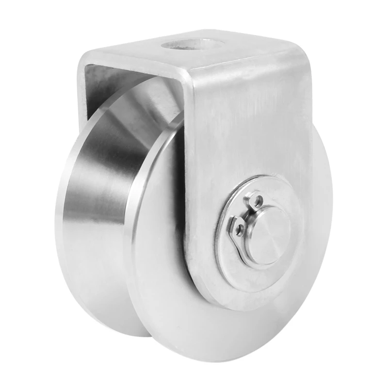4X 2 Inch V Type Pulley Roller 304 Stainless Steel Sliding Gate Roller Wheel Bearing For Material Handling And Moving 4
