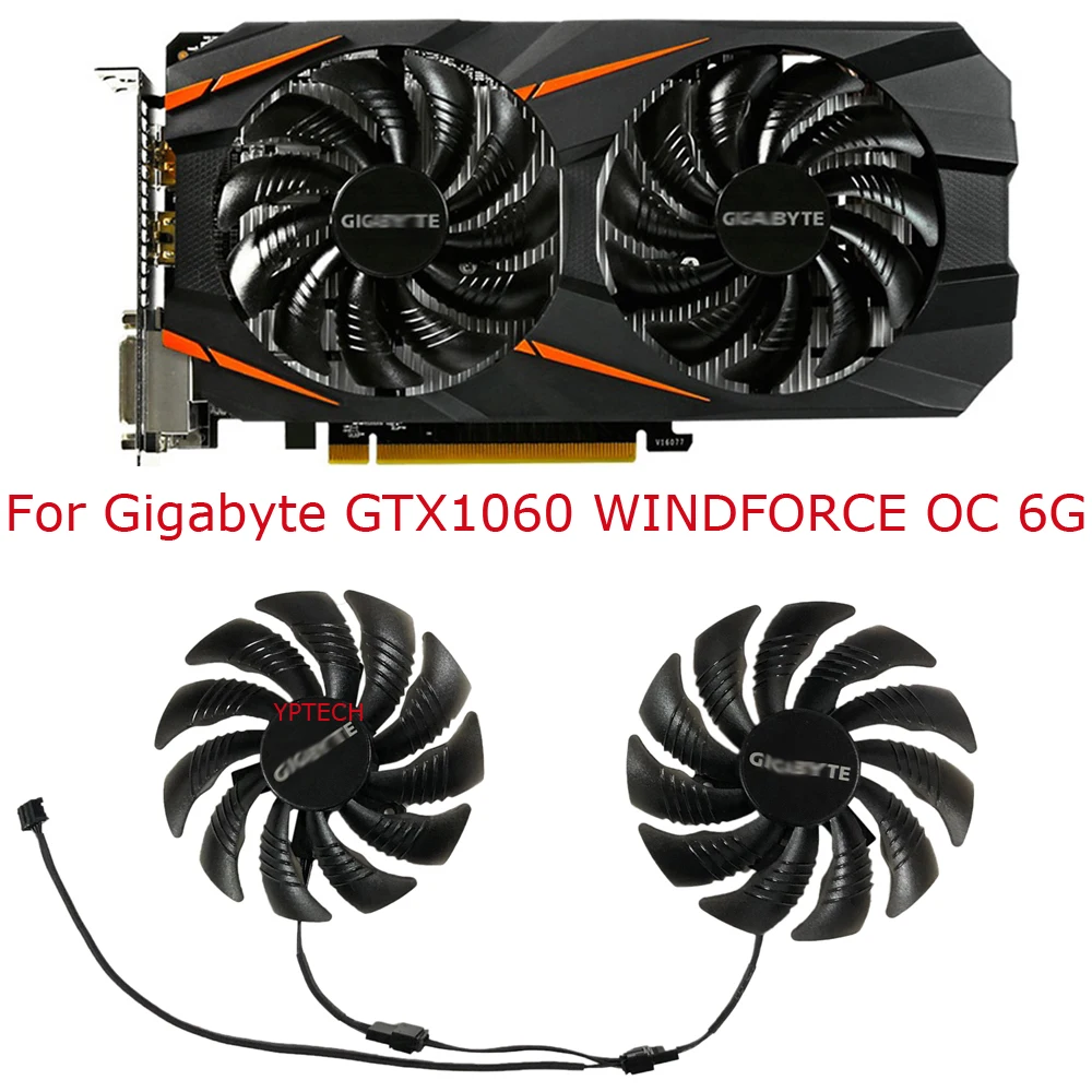 GPU 쿨러, 비디오 카드 팬, GIGABYTE 2060 6GB 1660S용, GIGABYTE RX 5500xt 5600xt WINDFORCE용, 2개/세트, PLD09210S12HH