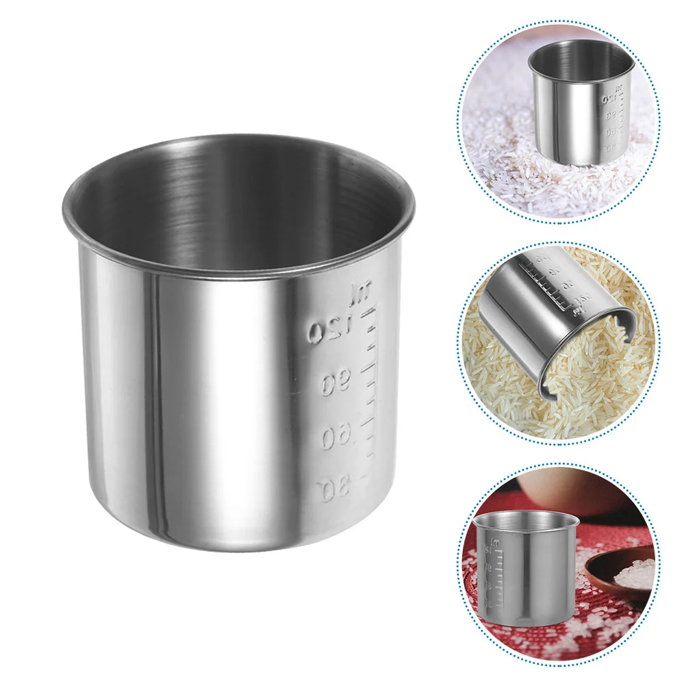 

2pcs Rice Cups Stainless Steel Graduated Measuring Cup Scaled Cup Measuring Container