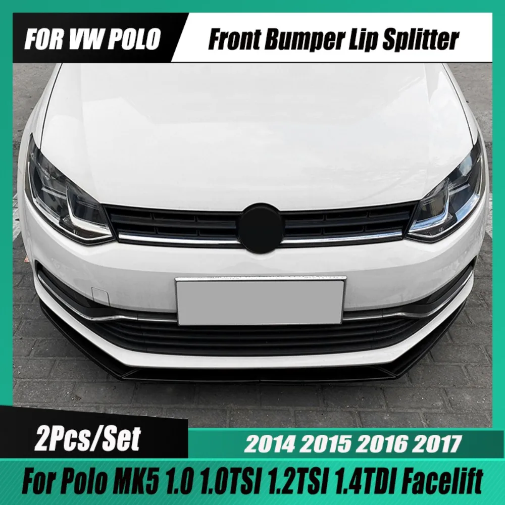 For Vw Polo Mk5 6r 6c Front Bumper Spoiler Lip Splitter Diffuser Cover