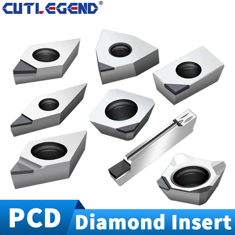 

2PCS PCD Diamond Inserts Cutter Tool CCGT060204 DCGT11T304 TCGT110204 TNMG WNMG VBMT APKT MGMN 16ER Lathe Internal Turning Tools