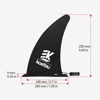 Pinna per Tavola da Surf 4.5/8/9/9.5/10 Pollici, Accessori SUP, Pinna Scorrevole per Stand Up Paddle Board, Pinna Staccabile per Surf e Onde, Stabilizzatore
