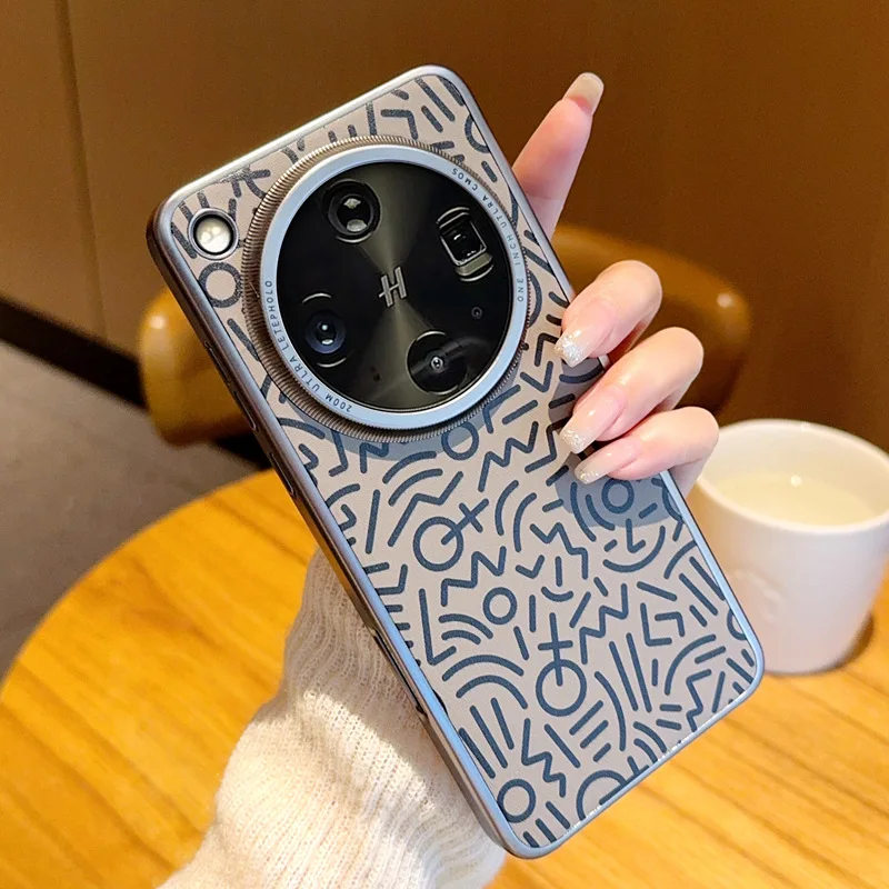 Plating Graffiti Color-Blocked Large Hole Anti-Drop Phone Case