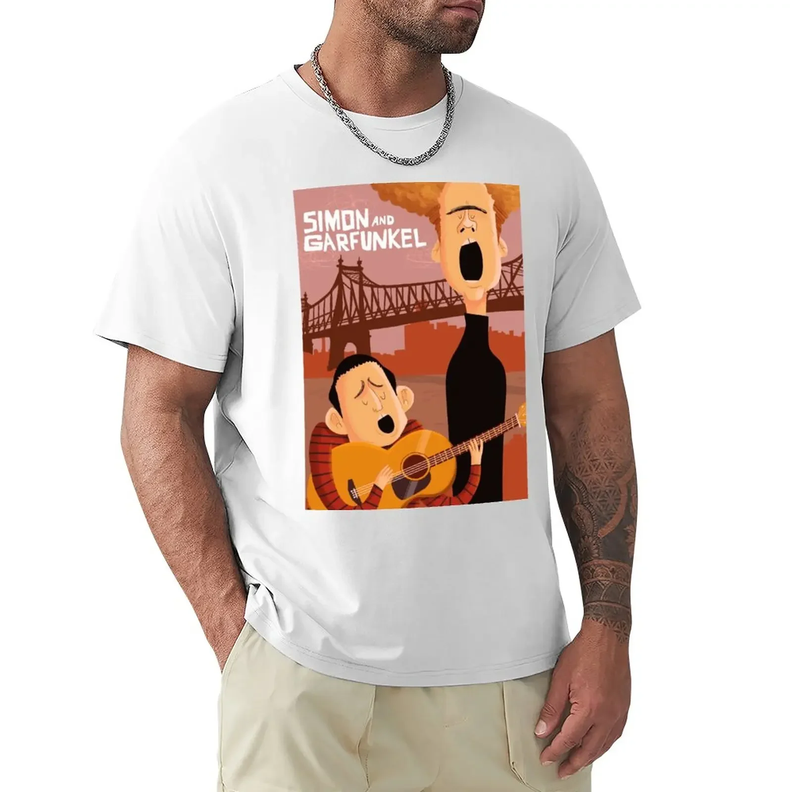 

Футболка Simon And Garfunkel, тяжелые летние однотонные топы, черные футболки для мужчин