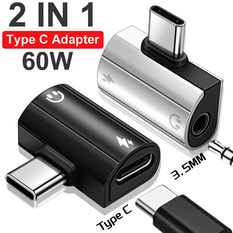 Adattatore USB Type-C A 3,5 Mm 2 In 1 – Dongle Audio Con Ricarica Rapida – Cavo Intrecciato Per Smartphone E Tablet