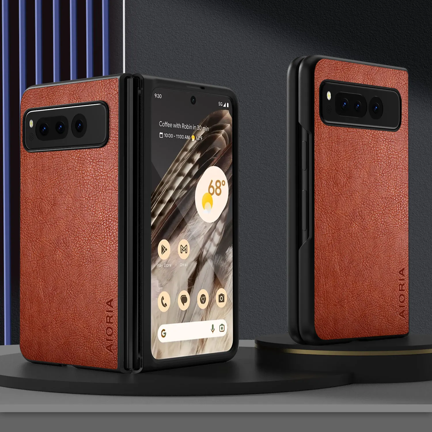Luxury Leather Case For Google Pixel Fold Premium Business Style Retro Litchi Pattern Back Cover for Pixel Fold phone funda 5