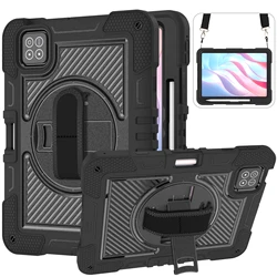 360 Rotating Armor Case with Kickstand and Shoulder Strap - Shockproof Cover for Redmi pad 10.61inch (Black)