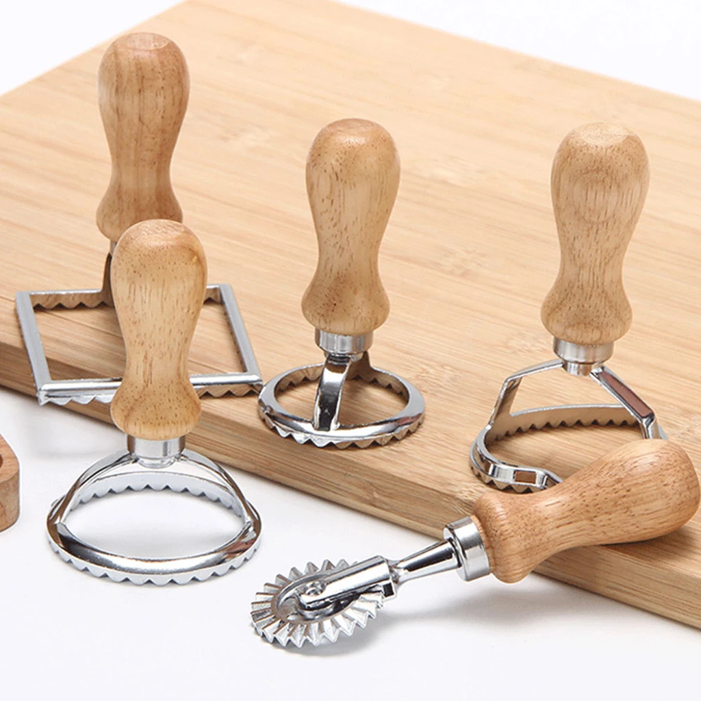 5 Pieces Ravioli Stamp Set Square Round Ravioli Maker Wheel Heart Maker Mold