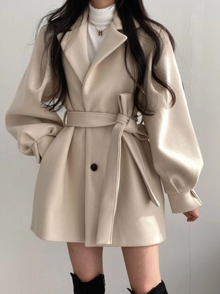 

New Fashion Jacket Seasonal Thickened Trench Coat Coat Medium Length Casual Commuting Long Tops Lace Up Oversize Women Clothing