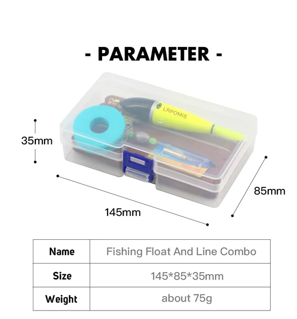 Floating Floats Line Set Electronic Luminous Float with Main Sub Line  Double Hook Floating Ball Sliding Floater Battery BOX Gear