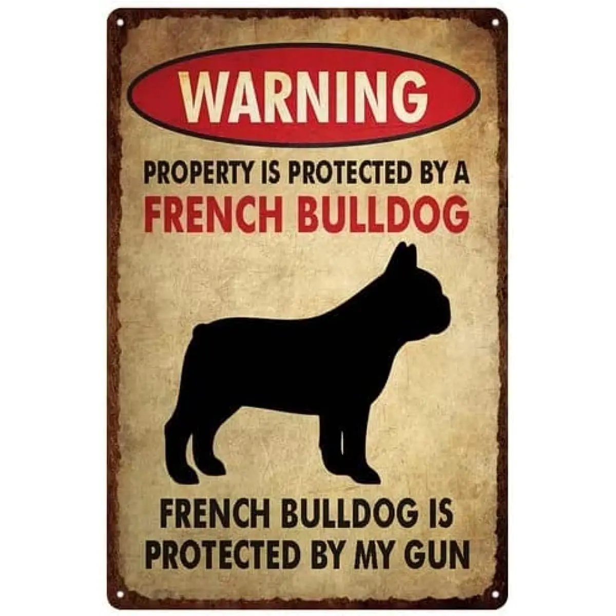 

Warning French Bulldog Vintage Aluminum Metal Sign Retro for Toilet Restroom Home 8x12 Inches Home Decor Yard Decor Rectangle