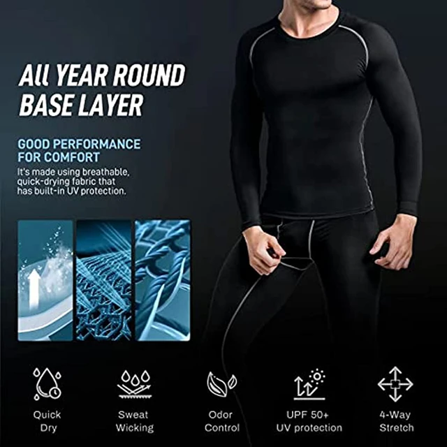 Conjunto ajustado para correr para hombre, ropa deportiva para Fitness,  traje deportivo para trotar, ropa deportiva de compresión para gimnasio,  chándal de entrenamiento, protector de sarpullido - AliExpress