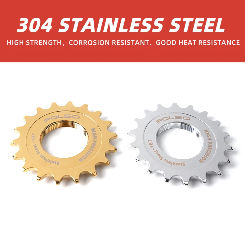 POLSO FC003 Chrom Silber Golden Edelstahl 304 Fixed Gear Cog Fixie Freewheel Track Cycling Schwungrad – Detail 6