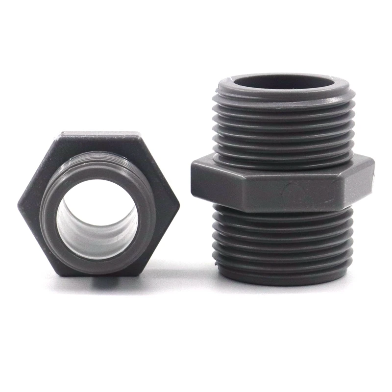 Grey Male Thread PVC Connectors Garden Water Tube Thread Joint Adapter 1/2" ~ 2" Aquarium Fish Tank Pipe Connector Fittings pipe fitting,water pipe fitting,hose pipe fitting