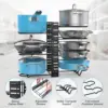 Pot Rack Organizer Under Cabinet,8 Tier Adjustable Pot Organizers Inside Cabinet,Pan Storage Organizer Rack for Storing Pots Pan 4