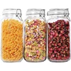 Glass Food Storage Jars with Airtight Clamp Lids Square Mason Jars  Kitchen Canisters for Flour Cereal Coffee Food Storage Jar 1
