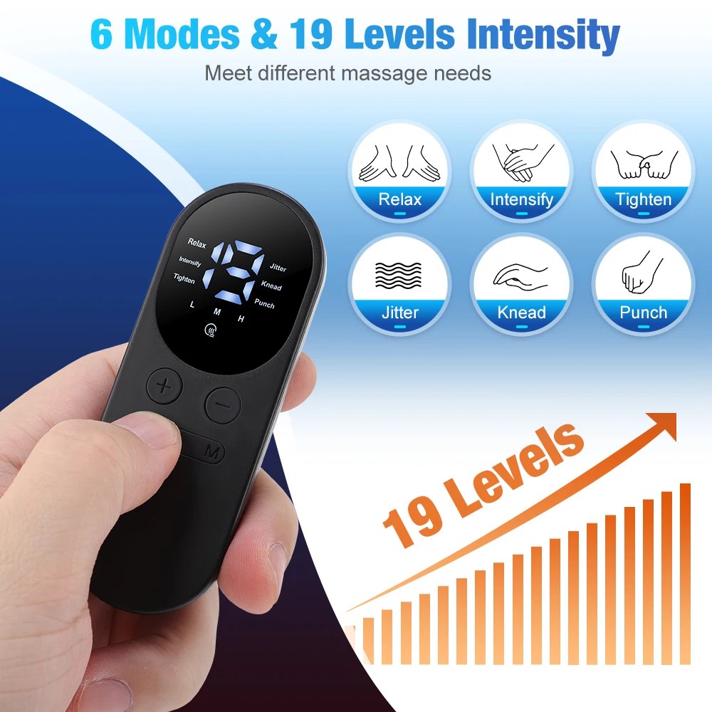 Wireless Heating Muscle Stimulator Electric Cervical Neck Massager Low Frequency 6 Modes Massage Pad for Body Relax