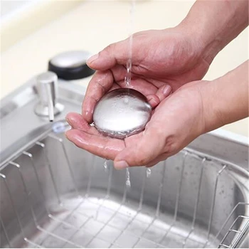 Stainless Steel Soap Kitchen Bar Eliminating Odor Remover Stones Magic Soaps Odor Remover Body Cleansers Bath Shower Accessories