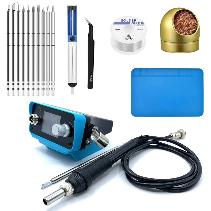 Stazione Di Saldatura Da 70W T12 Kit Di Saldatore A Riscaldamento Rapido Strumento Di Riparazione Della Stazione Di Rilavorazione Di Saldatura Per Bat