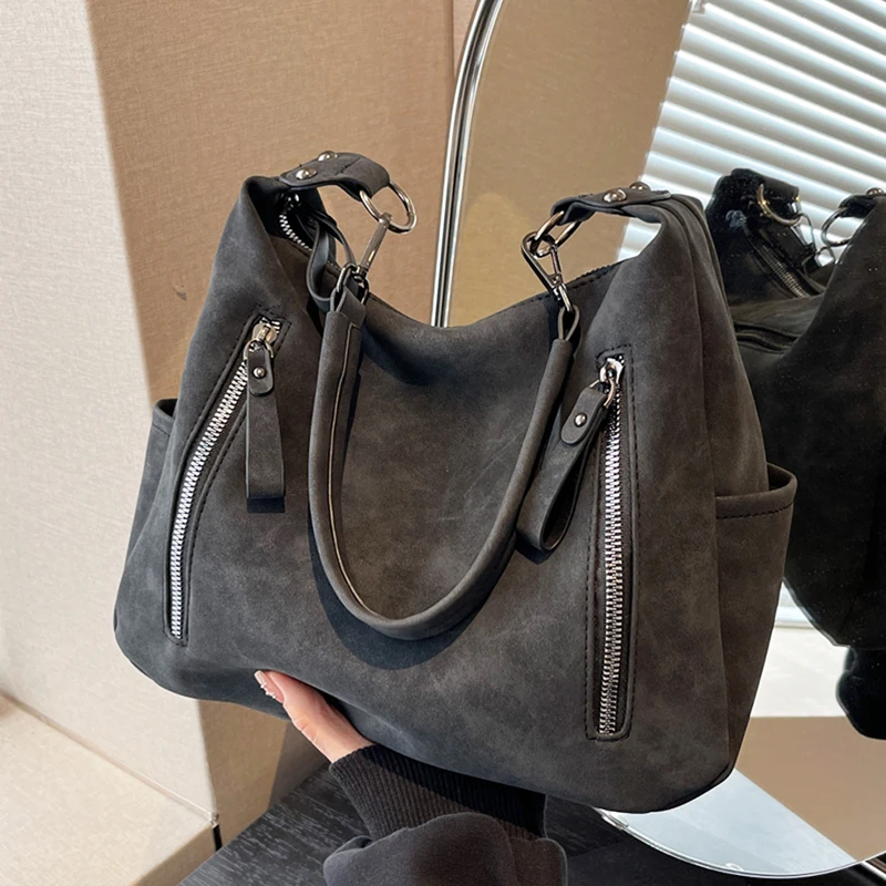 Luxury Designer Retro Matte PU Leather Crossbody Bag - Large Capacity Shoulder Handbag