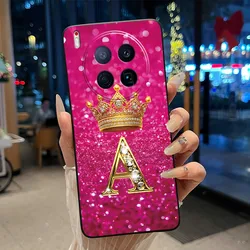 Black Soft Silicone Shockproof Case with Pink Shiny Crown Pattern for Camon 40 Premier 5G (HEI - TPU3A)
