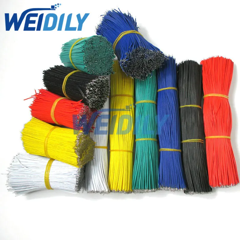 50 шт. 1007-24AWG 26AWG 22AWG Оловянная макетная плата перемычка Кабельный провод 5/6/8/10/15/20 см Красный Черный Цвет Гибкий 2-конечный ПВХ провод