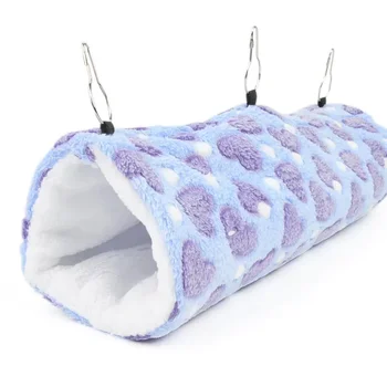 Hamster Tunnel Hammock Warm Sugar Glider Bed for Small Animal Ferret Squirrel Swing Nest Plush Tunnel Guinea Pig Accessories 4