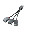 1 in 2 Out USB HUB Car Usb Splitter Cable Multifunction Adapter Cord Charging Cable for Iphone Android Smart Phone for Xiaomi 1