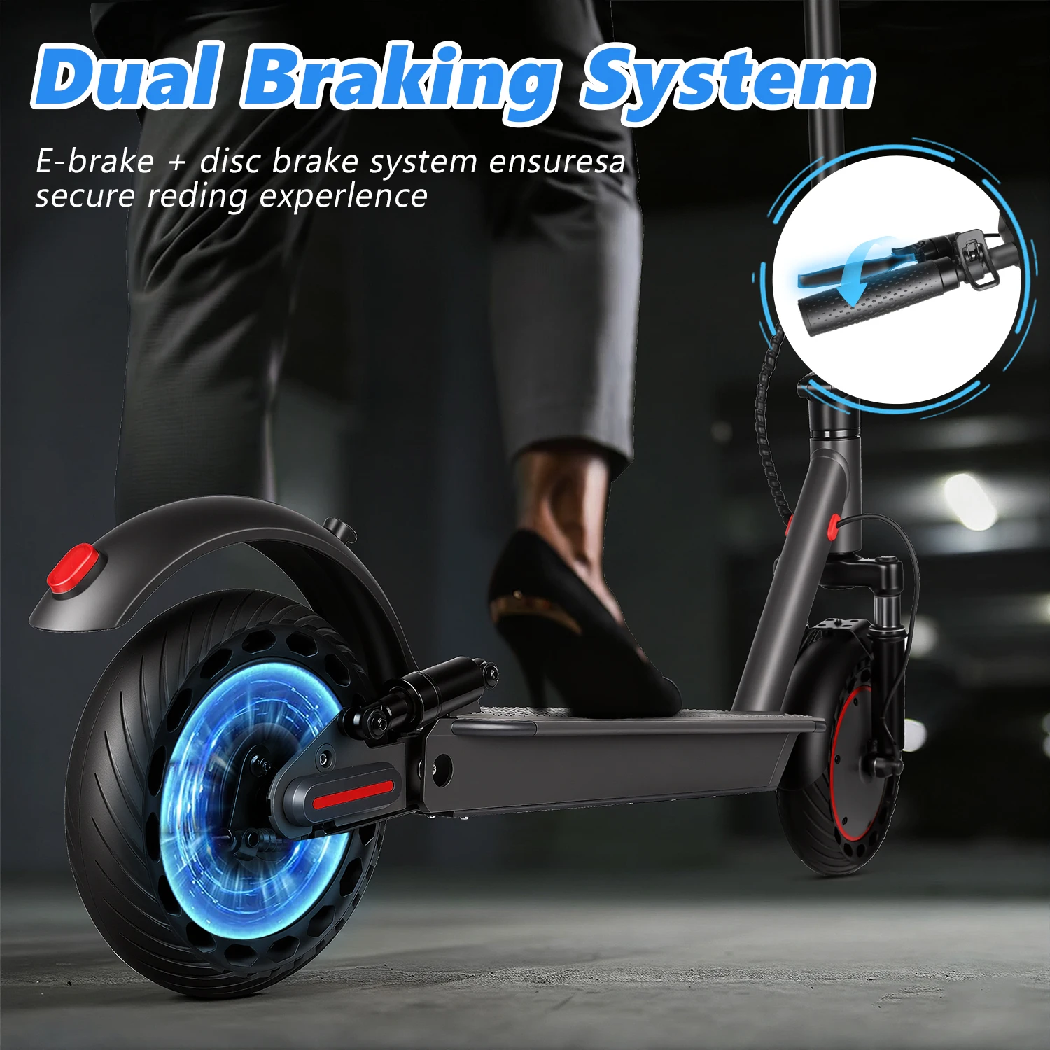 SUNNIGOO N7MAX Scooter elettrico da 10 pollici 500W Motore Dual Assorbimento degli urti Scooter per adulti 35KM/H 12.5Ah 40KM Gamma Scooter - immagine 4