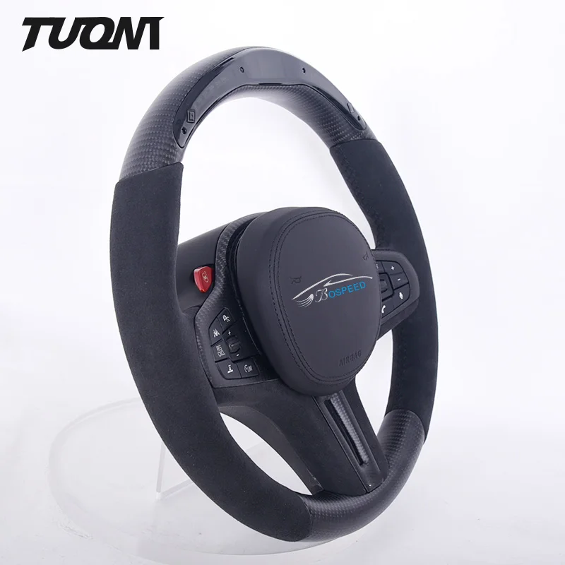 Volante In Fibra Di Carbonio A Led Scamosciato Per Toyota Gr Supra 3.0 Mk5 Mk4 A90