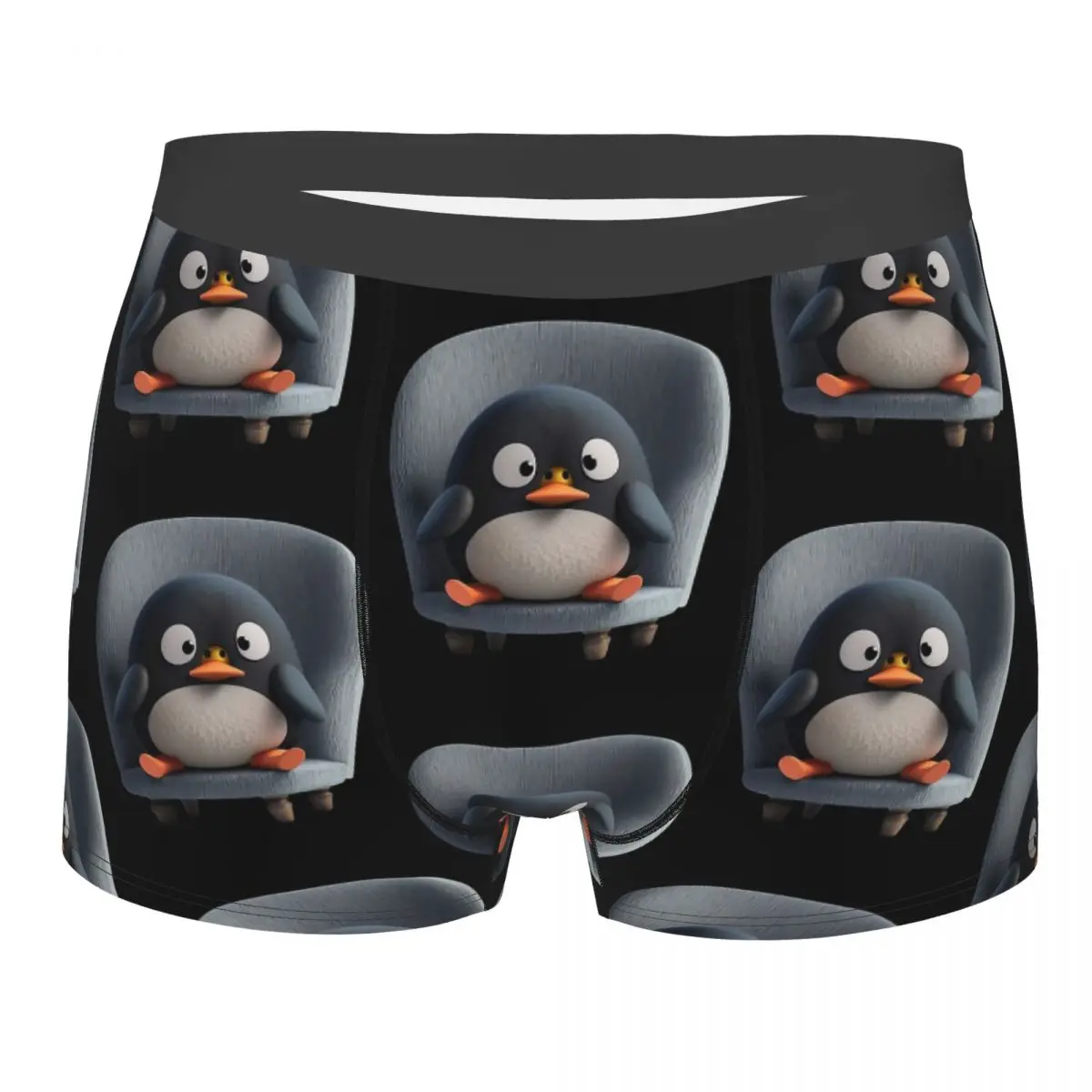 Angry Pingu Sitting On Chair Men Boxer Briefs Underpants Highly Breathable High Quality Gift Idea