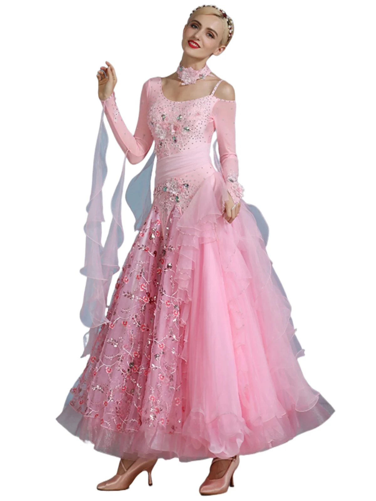 Women Ballroom Dance Dress Waltz Adult Modern Dance Ball Costumes Tango Rumba Clothing