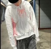 Men Spider Print Hoodies Women Hip Hop Zipper Long Sleeve Jacket Coats Y2k Autumn Winter Harajuku Casual Loose Hooded Sweatshirt - Image 5
