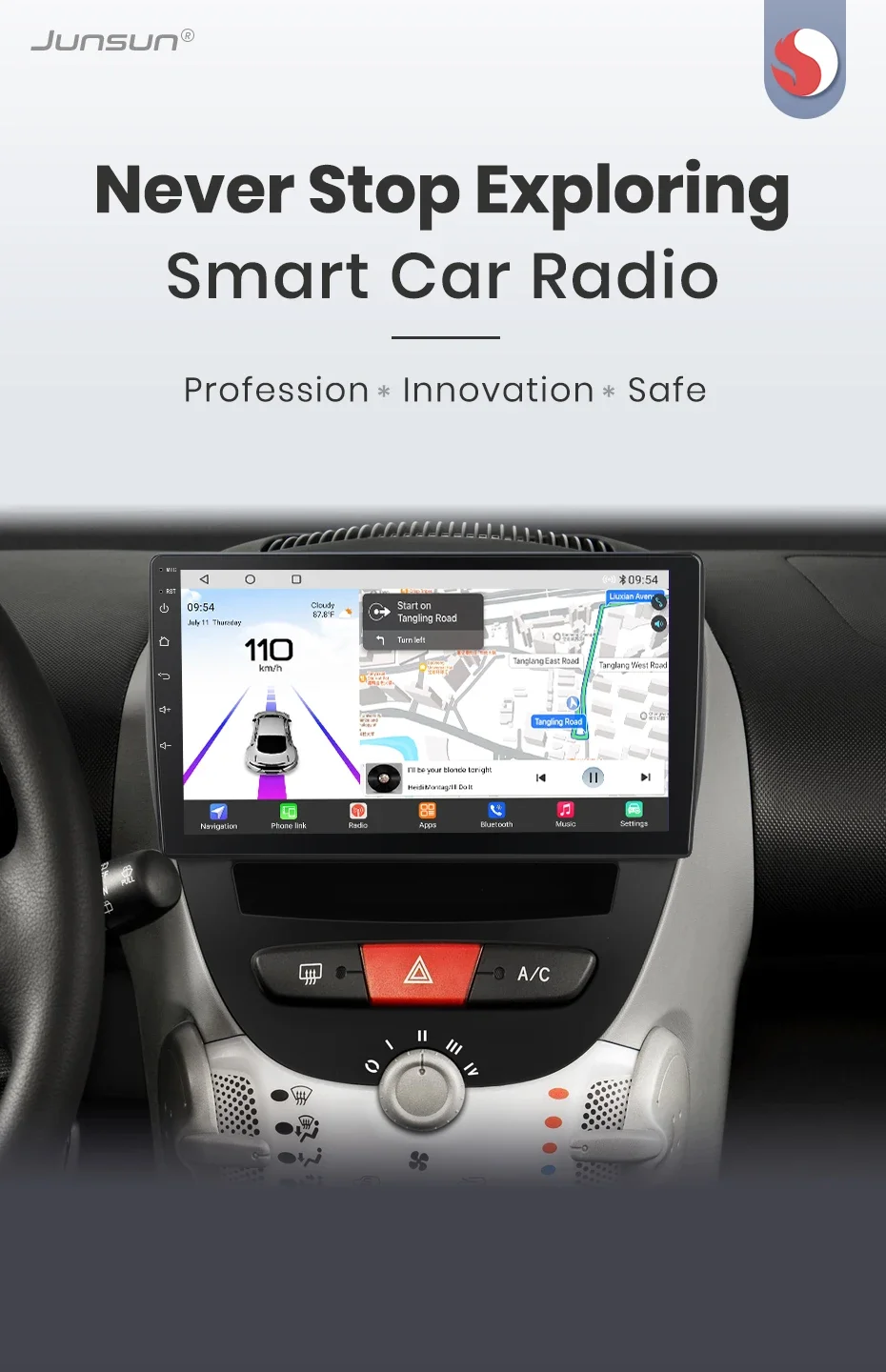 Qualcomm chip 8-Core Android13 Auto Radio Für Peugeot 107 Toyota Aygo Citroen C1 2005-2014 Drahtlose CarPlay autoradio 4G – Detail 2