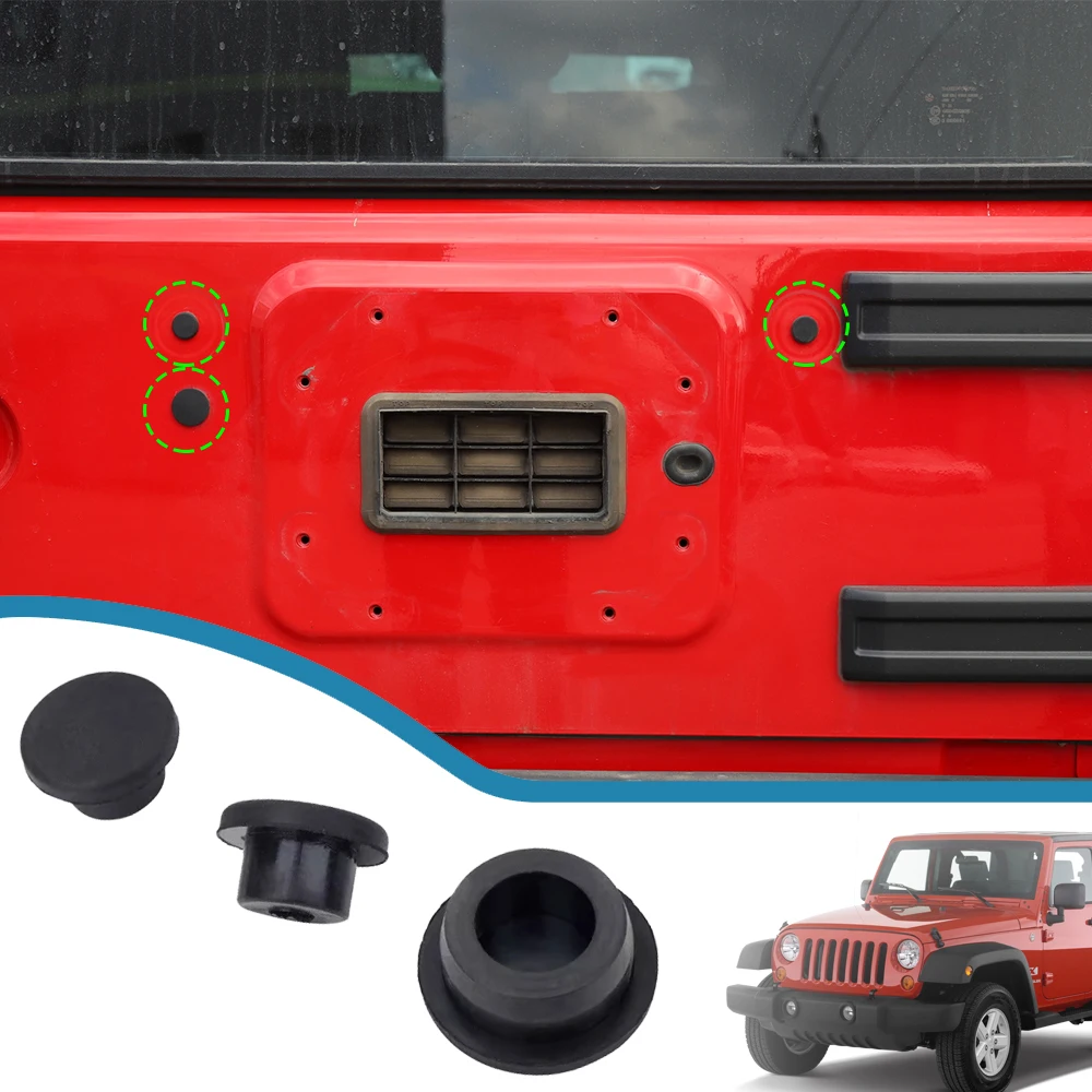 HQRNYP 3PCS Rear Tailgate Plug Set For Jeep Wrangler JL/JLU 2018-2021 | Rubber Spare Tire Hole Cover, Dust & Waterproof