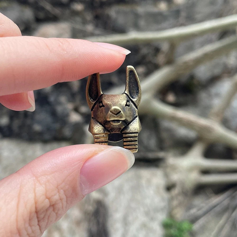 DIY Brass Anubis Knife Beads Hanging Zipper Pull Charms Multi EDC Lanyard Pendants Survival Outdoor Tools Accessories Decoration
