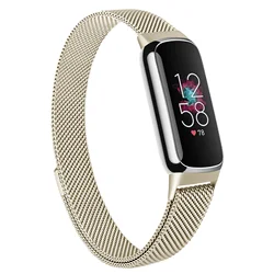 Enhanced Metal Magnetic Strap for Fitbit Luxe - Sporty Smart Watchband Accessories & Replacement Bracelet Wristband (Vintage gold)