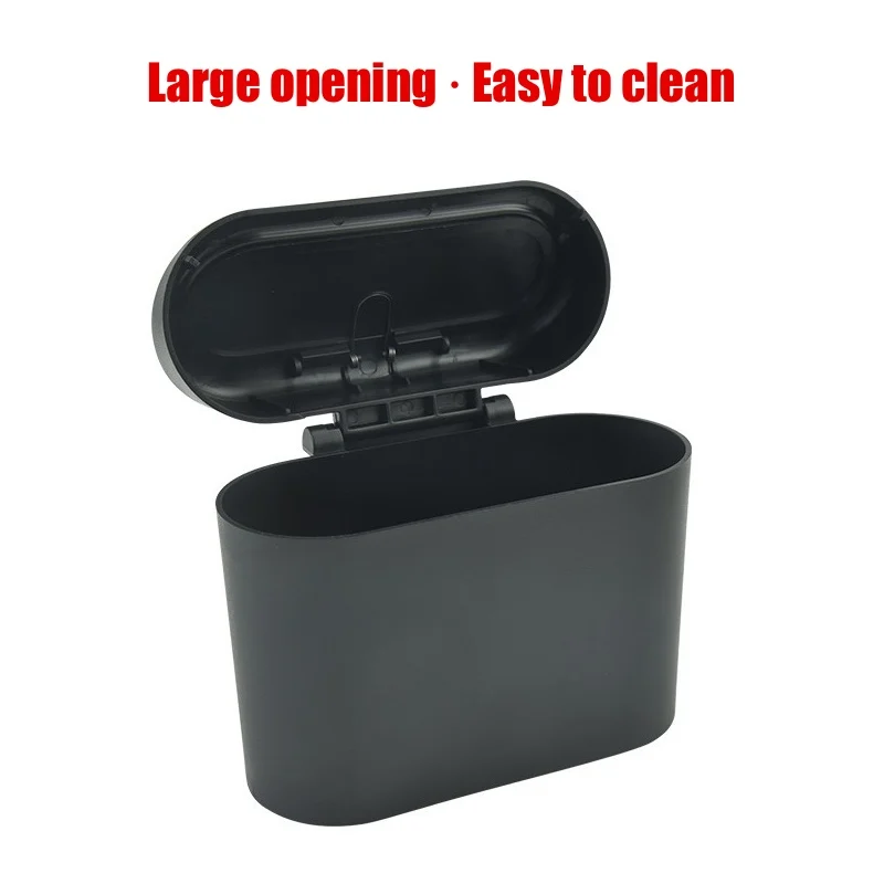 Hanging Car Trash Can with Lid Car Dustproof Trash Can ABS Home Office Multifunctional Storage Box Interior Accessories