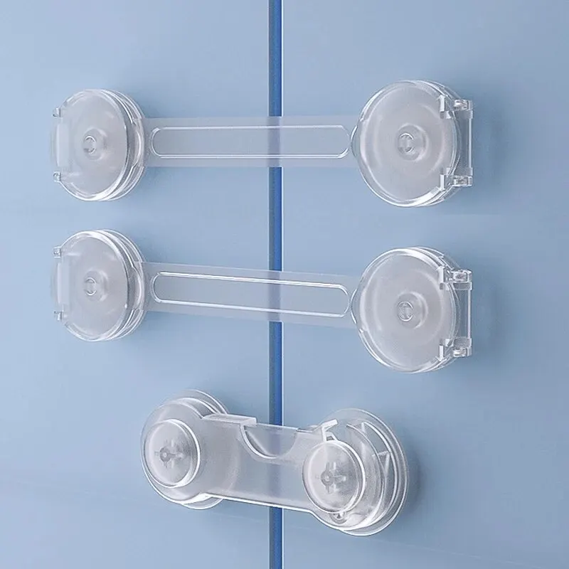 Safety Lock 5PCS Child Safety Lock Drawer Anti Opening Lock Transparent Fridge Cabinet Door Multi-functional Protection Latch