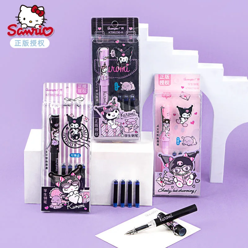

Оптовая продажа, оригинальные Канцтовары Sanrio, ученическая ручка с положительной осанкой, наконечник EF, ручка для обучения каллиграфии стир...