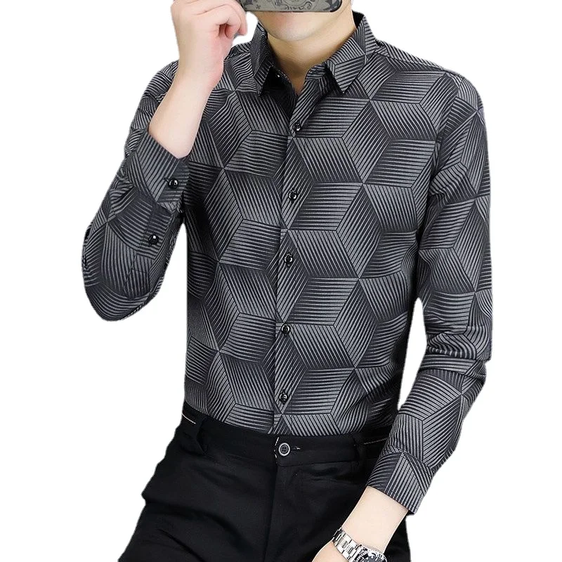 

Рубашка Jiebao мужская с длинным рукавом, деловой Повседневный универсальный модный красивый топ для молодежи, весна