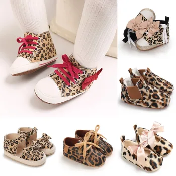 Scarpe da bambino a tema leopardo Ragazzo Neonato Bambino Casual Suola in cotone antiscivolo Traspirante Primi camminatori Crawl Mocassini Scarpe 1